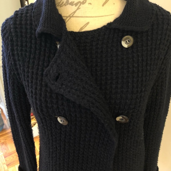 Zara Navy Knit Sweater Size S Wardrobe staple! - Picture 4 of 8